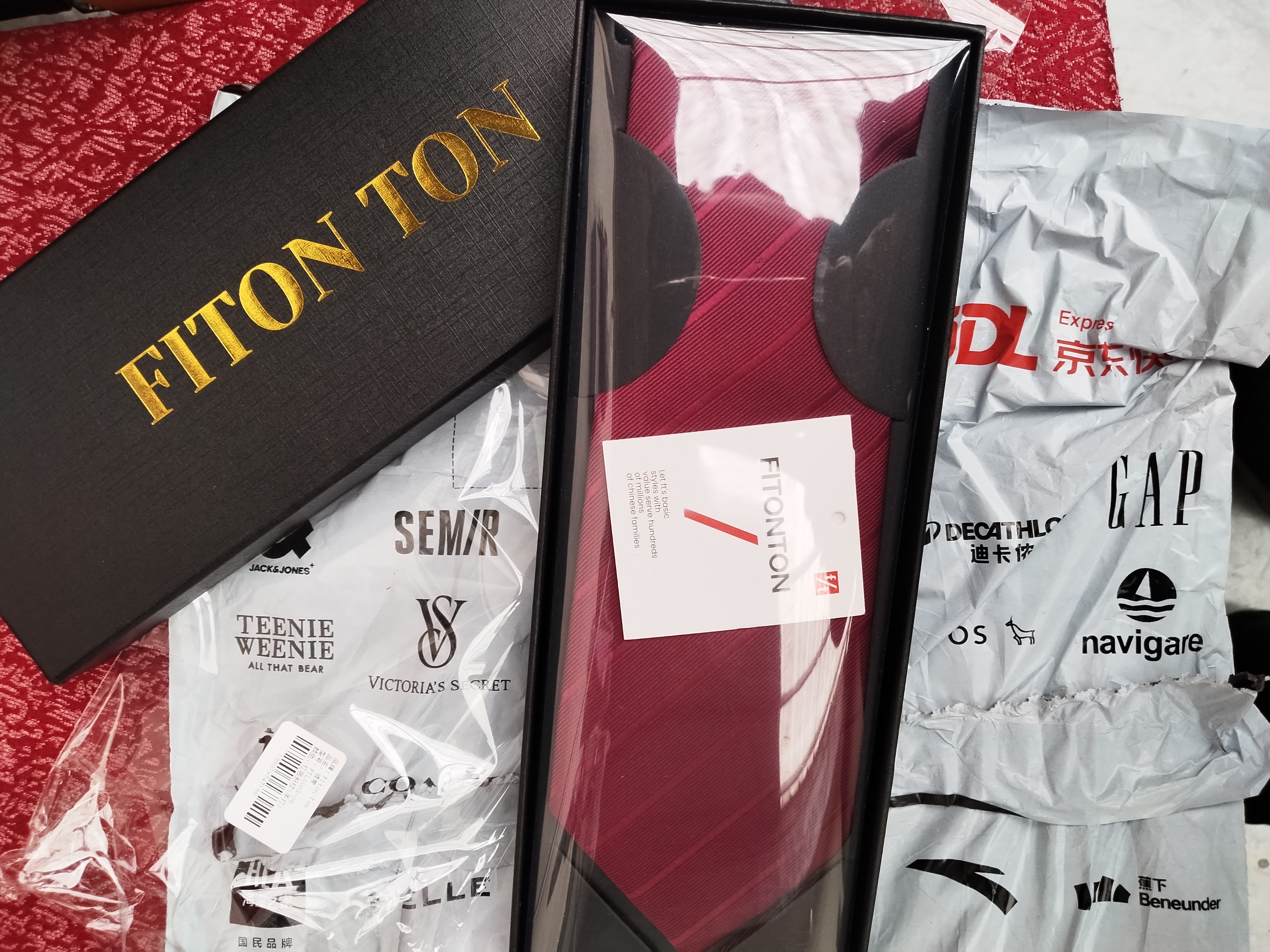 FitonTon结婚年会宴会骐骥红男士领带正装西装领带新年情人节礼物礼盒装 实拍图