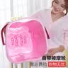 万派泡脚桶加高加厚洗脚桶带盖足浴桶家用高深过小腿按摩洗脚盆泡脚桶 绿色加高加大款-带滑轮-胖腿合适 实拍图