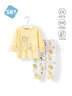 舒贝怡婴儿衣服儿童内衣套装纯棉春夏睡衣宝宝秋衣秋裤分体家居服黄110 实拍图