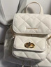 CHARLES&KEITH菱格大容量柔软多用背包书包双肩包包女包生日礼物CK2-60151400 Cream奶白色 S 实拍图