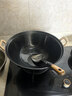 王源吉铁锅炒锅铸铁锅双耳苏锅王老式家用圆底无涂层龟纹大肚炒锅36cm 实拍图