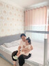 仟贝儿床围栏儿童防摔婴儿床上防护栏加高防掉床挡板宝宝围栏可升降护栏 奶灰拼色-T型底座 加粗41MM立管压床0缝隙 0-6岁宝宝都可 三面装1.8米+2.2米+2.2米-配床头杆-拼接盖-加固绑带 实拍图