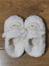 名创优品（MINISO）羊咩咩棉拖鞋女秋冬家居室内厚底月子毛毛拖鞋白色包跟款38-39 实拍图