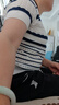丝柏舍2026夏装新款女士简约圆领镂空条纹撞色宽松休闲针织衫 实拍图