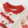 优奇婴儿衣服连体衣新生儿满月白天哈衣宝宝周岁春秋纯棉衣服外出 实拍图