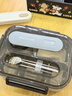 双枪食品级304不锈钢便携餐具筷子个人专用学生成人筷勺盒 两件套 实拍图