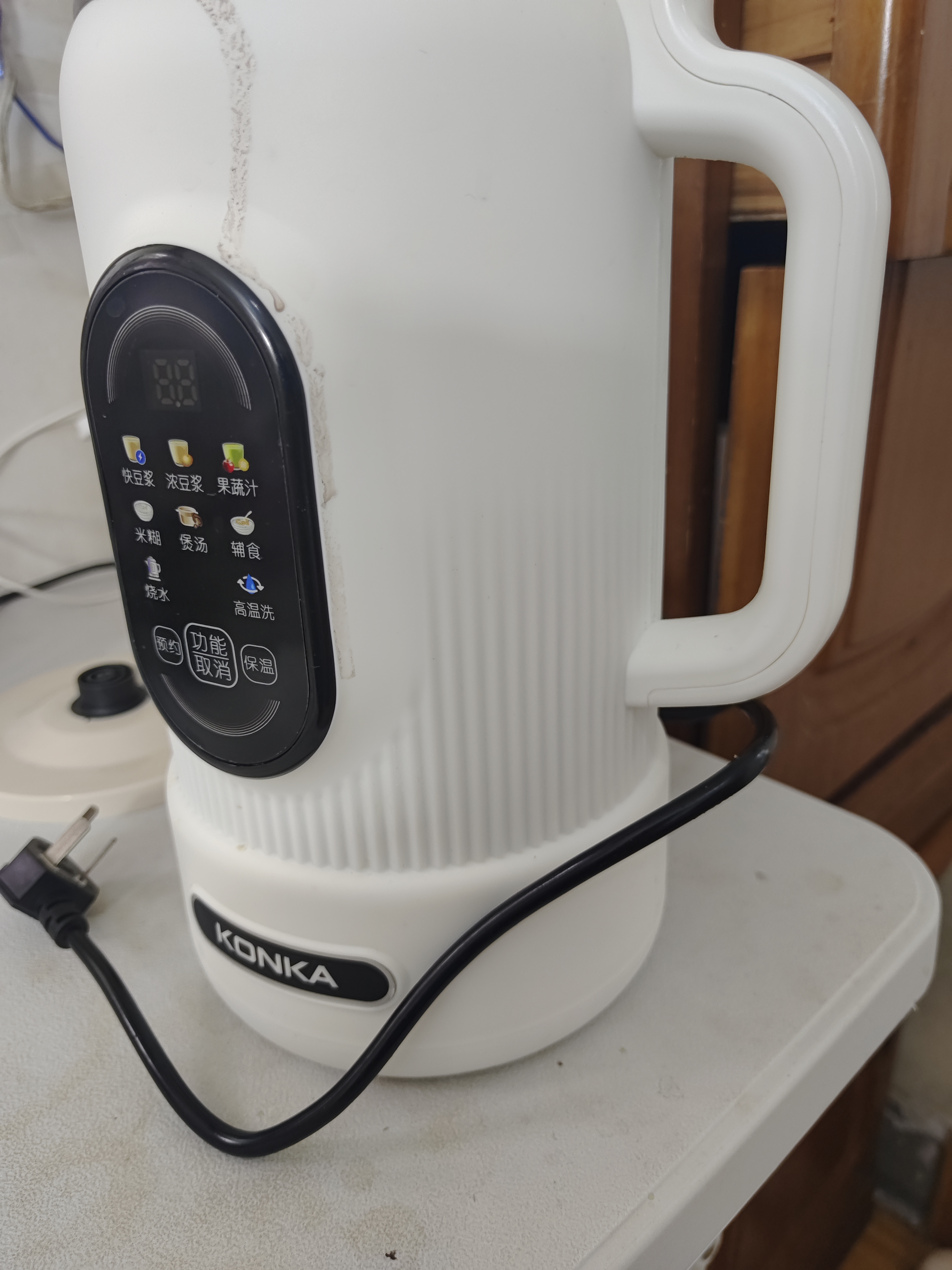 康佳破壁机家用榨汁机豆浆机多功能料理机辅食机可预约干豆直打一体机免泡免洗免过滤榨汁机豆浆杯A 预约定时破壁机1.2L-白色 实拍图