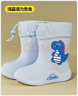 牧萌儿童雨鞋男童女童防水立体宝宝防滑耐磨卡通雨靴 浅蓝恐龙 18码 实拍图