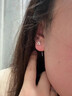 BJYLS999足银蝴蝶月亮耳线女短款不对称个性耳环养耳洞耳钉纯银耳饰品 S999足银蝴蝶月亮耳线（单只） 实拍图