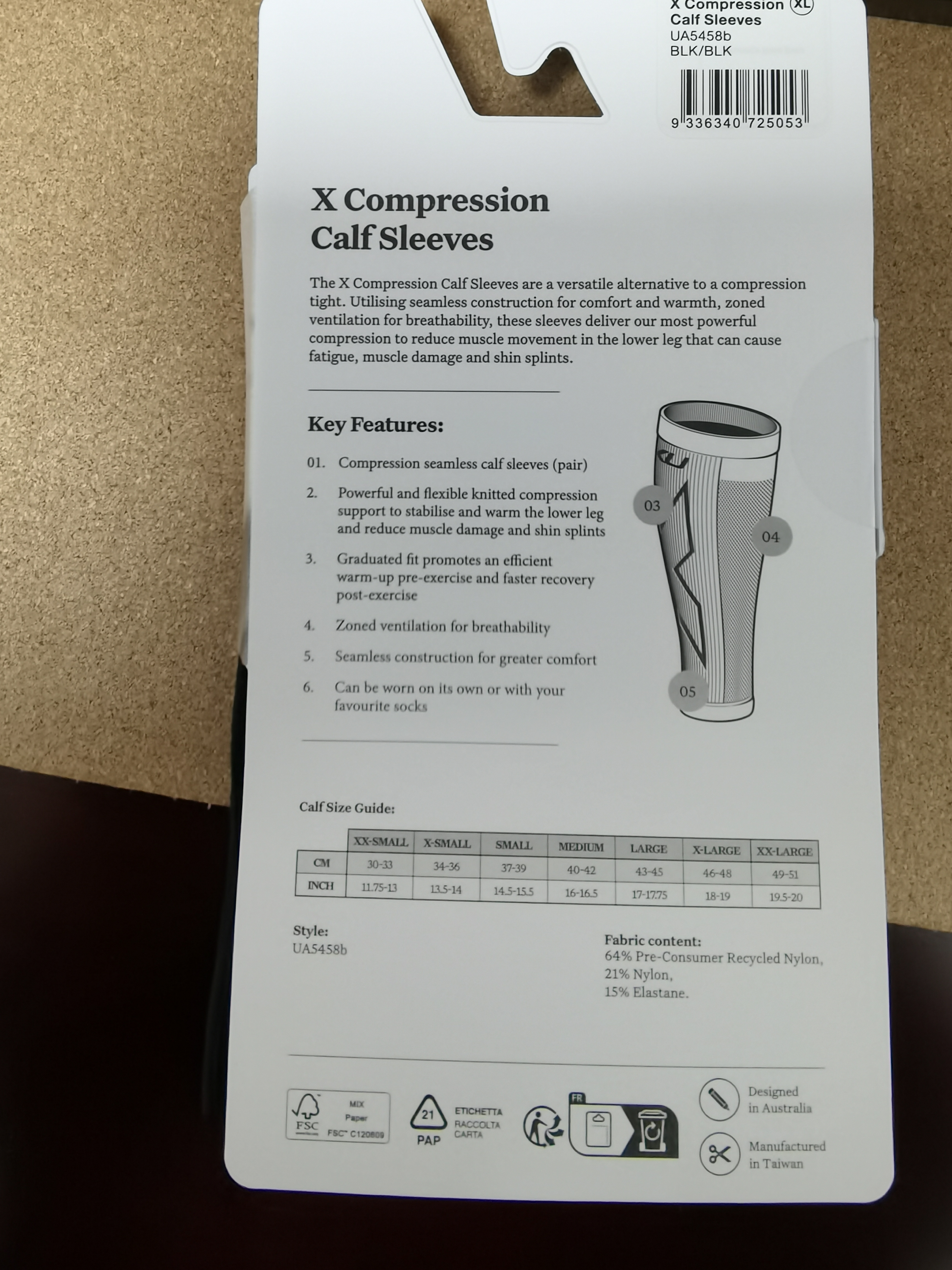 2XU Flex系列压缩护腿套 篮球跑步训练运动护具护小腿透气排汗护腿袜 黑色 XL 实拍图