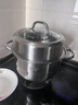 炊大皇304不锈钢三层蒸锅家用复合底汤锅蒸馒头包子可视可立高拱盖28cm 实拍图