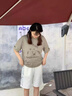NASALIKE官方短裤夏季男宽松美式休闲运动五分裤情侣中裤棉质外穿男士裤子 NASA联名-白色 XL 实拍图