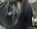 蔻驰（COACH）奥莱男女同款马车图案印花大尺寸围巾保暖礼物含羊毛 黑色 实拍图