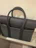 PADIEOE真牛皮手提包男士新款时尚公文包男包商务休闲文件包17英寸电脑包 黑色（40*10*31.5厘米） 可放17寸笔记本(轻薄本) 实拍图