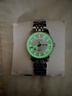 EPOCH 艾保克夜光手表自发光石英手表男士双历中性表薄款商务表 十年锂电钢绿灯钢带白盘 实拍图