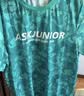 ASK JUNIOR男童短袖T恤夏季儿童不规则条纹中大童速干打底衫上衣童装 绿色 实拍图