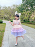 迪士尼（Disney）女童艾莎公主裙2026夏洛丽塔爱莎连衣裙亮片生日礼服蓬蓬裙子童装 紫色 渐变亮片公主裙-含头纱 130 【身高约125-135cm体重50-60斤】 实拍图