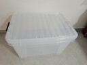 禧天龙塑料衣物收纳箱搬家整理箱145L 透明色  2个装 带轮 实拍图