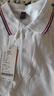 罗蒙男童短袖polo衫校园服饰春夏T恤女童班服 条纹白色短袖POLO衫160 实拍图