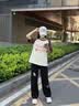真维斯（Jeanswest）设计感小众短袖t恤女2026新款夏季学院风插肩撞色纯棉休闲上衣服 实拍图