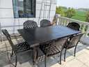莫 家户外家具铸铝桌椅组合室外庭院桌椅露台桌椅休闲别墅花园阳台 斜格6椅+188cm长桌 实拍图