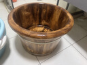 川柏香实木泡脚桶木桶洗脚盆木桶家用足浴桶泡脚木质香柏木碳化木制脚盆 26cm 【碳化无盖】+艾30 实拍图