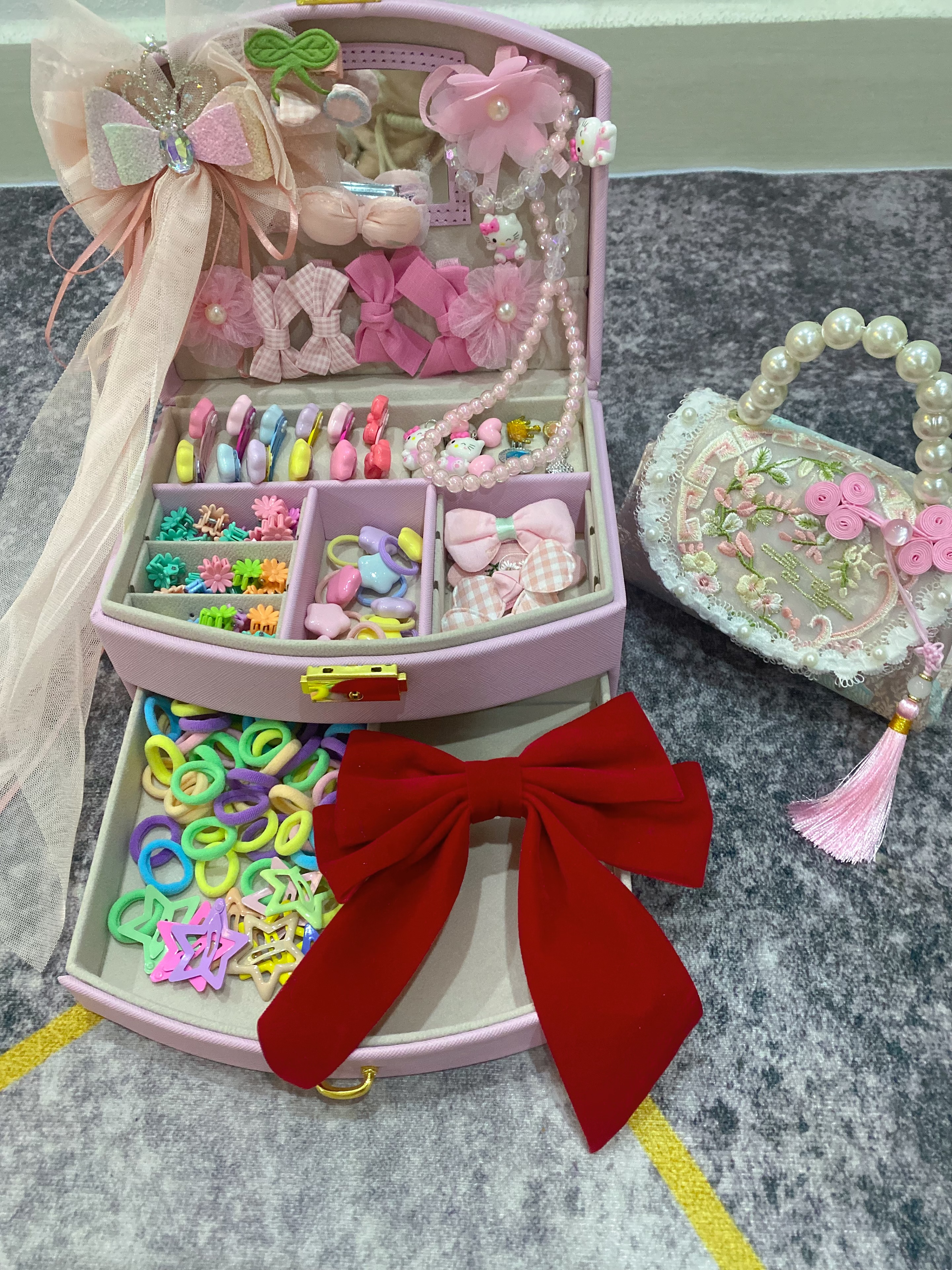 Buudon Box公主发饰发夹礼盒套装女孩生日礼物儿童女童首饰盒diy头饰玩具 实拍图