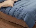 南极人（Nanjiren）纯色磨毛被套150x200cm单件被罩1.5米x2米单人学生宿舍被套单件 蓝色+驼色【亲肤透气可裸睡】 单被套 150cm*200cm 实拍图