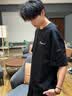 尔听美式正肩纯棉短袖男夏季重磅潮流小领口T恤潮牌宽松痞帅男生半袖 黑色 XL （120-140斤） 实拍图