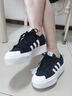 adidas NIZZA PLATFORM厚底增高运动帆布鞋女阿迪达斯三叶草 一号黑/白   36.5 实拍图