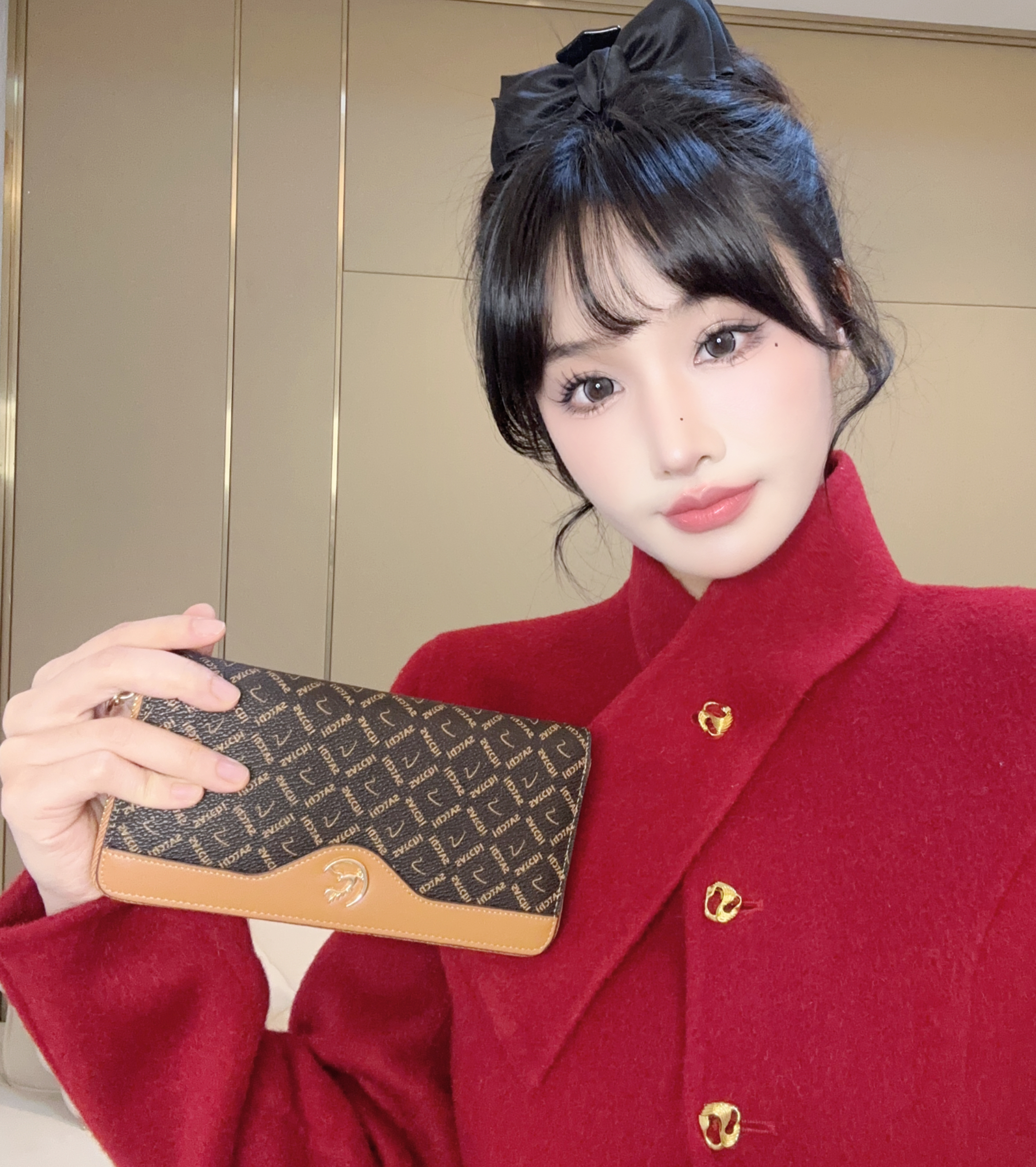 沙驰女包长款钱包2026新款官方正品零钱卡包时尚休闲多功能真皮手拿包 【咖色】官方正品/顺丰发货 实拍图