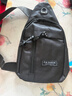 运动跑步包男休闲斜挎包手机包防泼水健身包女单肩包 黑色 实拍图