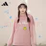 阿迪达斯NEO卫衣女装运动服针织连帽上衣套头衫H45535 粉 L 实拍图