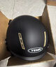 野马（YEMA）3C认证359S电动摩托车头盔男女夏天防晒轻便式半盔电瓶车安全帽 夏季 均码 皮亚黑+咖色短镜 实拍图
