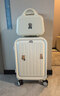 欧遥高颜值子母行李箱次日达小型登机拉杆箱女学生耐用可坐密码旅行箱 白色【折叠杯架+充电口+化妆包】 20英寸 【可上飞机免托运】 实拍图