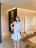 森马（Semir）连衣裙女夏季U领纯色褶皱短袖短裙2026简约风设计感109326114005 实拍图