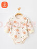 贝瑞加（Babyprints）婴儿包屁衣宝宝长袖连体衣纯棉三角哈衣肩开柔软舒适 蜗牛73 实拍图