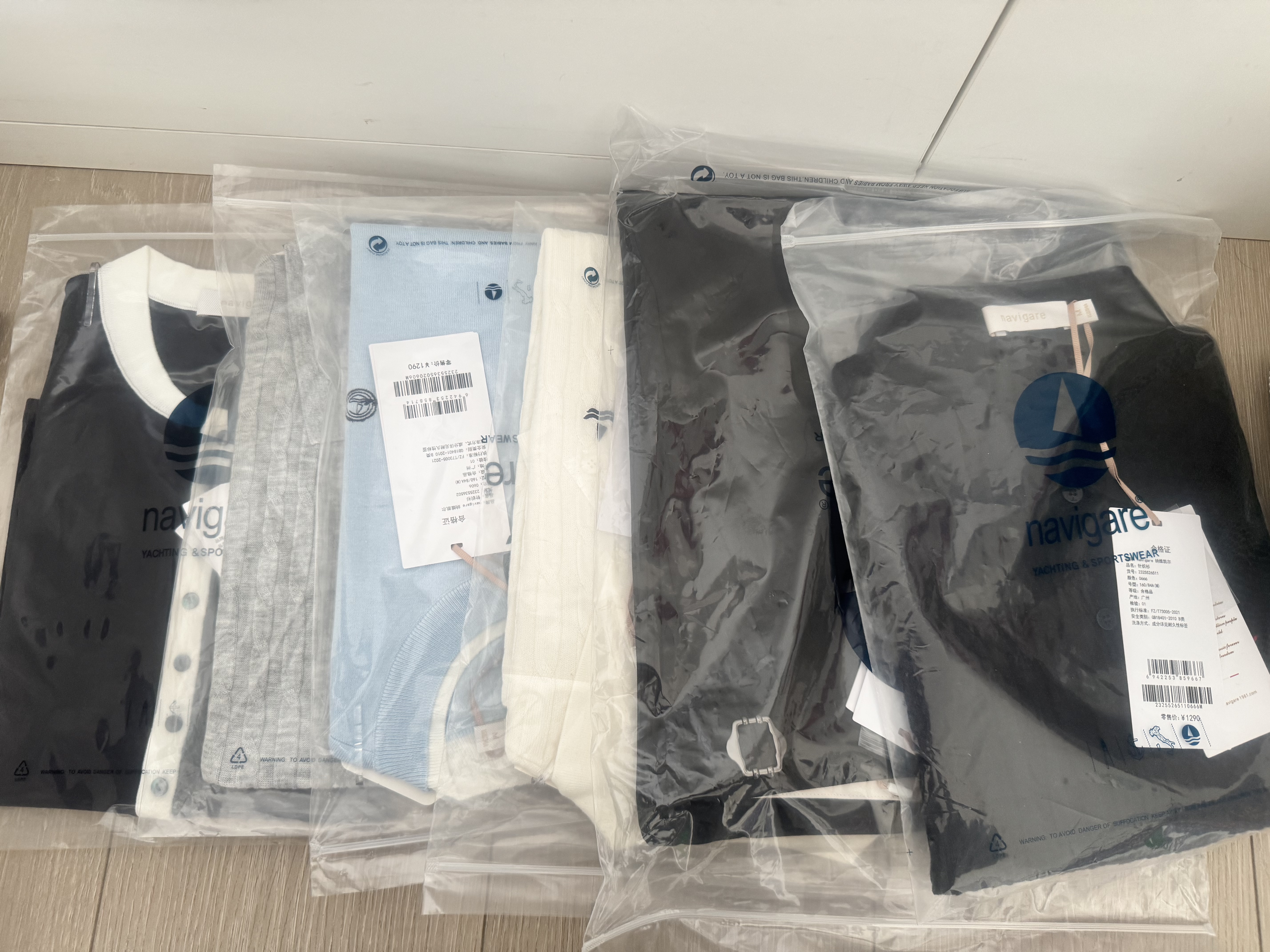 Navigare意大利小帆船绞花POLO衫女士2026年夏季最新款短袖翻领针织T恤衫 冰河灰 M 偏修身 实拍图