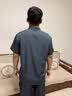 啄木鸟冰丝短袖t恤男爸爸套装2026新款夏季父亲节礼物中老年男士polo衫 雾霾蓝短袖+黑色裤子 XL (建议125-140斤) 实拍图