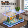 阔庭（KUOTING）鱼缸水族箱生态桌面鱼缸新款懒人鱼缸生态造景过滤制氧一体机蓝色 实拍图