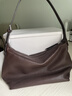 裘真【明星推荐】经典hobo包植鞣牛皮腋下通勤休闲饺子女包 咖啡色-小号（羊皮） 小包/大包 实拍图