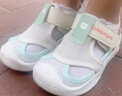 婧麒（JOYNCLEON）婴儿凉鞋宝宝学步鞋软底防滑网面单鞋透气男女宝网鞋婴儿机能鞋 兰月白 18 码(内长13cm脚长12.5cm) 实拍图