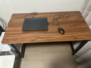 新颜值主义电脑桌电竞桌实木书桌家用台式办公桌学习桌写字桌工作台长条桌子 120*60CM【40MM碳钢腿】胡桃色 实拍图