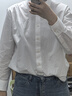 优衣库全棉衬衫/长袖女装衬衣休闲通勤外套新款482828 491294 482828/00白色 L 实拍图