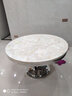 祥冠大理石圆餐桌 现代简约带转盘餐台 欧式可旋转 不锈钢餐桌椅组合 1.3米带转盘 实拍图