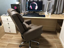 欧吉（OUJI）老板椅办公舒适久坐电脑沙发椅可躺休闲家用书桌椅子商务皮座椅 咖色+脚蹬-品牌气杆 加厚久坐不塌 钢制脚 固定扶手 实拍图