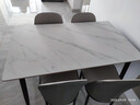 迪玛森岩板餐桌家用餐桌椅组合轻奢现代简约小户型饭桌客厅长方形桌子 亚光白【12MM厚】送货到家 120cm 【宽70CM】一桌四椅 实拍图