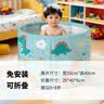 儿童泡澡桶宝宝洗澡桶家用泡澡折叠桶便携式洗澡盆浴桶游泳桶浴盆 恐龙乐园蓝【保温】55*40cm（建议0~8岁） 实拍图