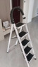 忆琳居梯子家用安全人字梯折叠伸缩多功能楼梯便捷扶梯加厚安全步梯白五 实拍图