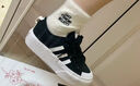 adidas NIZZA PLATFORM厚底增高运动帆布鞋女阿迪达斯三叶草 一号黑/白   36.5 实拍图